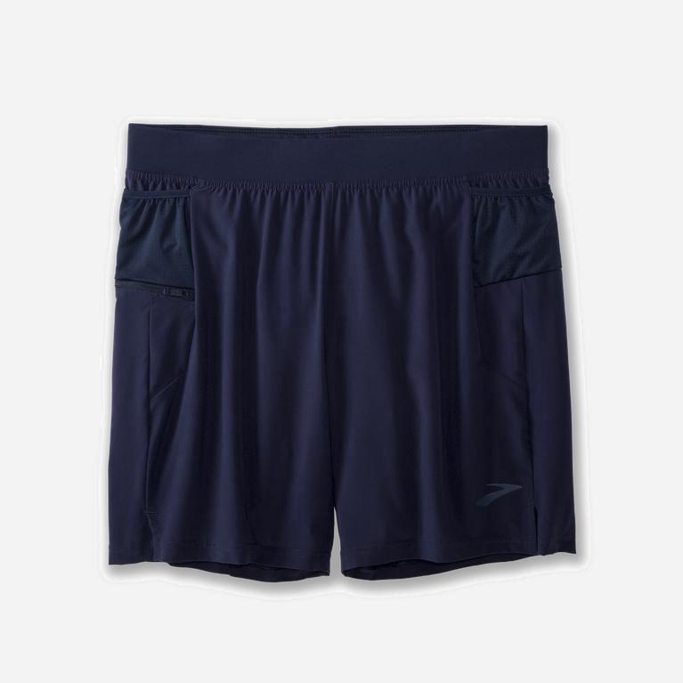 Brooks Sherpa 7 2-In-1 Löparshorts Herr 093541-FMW Marinblå